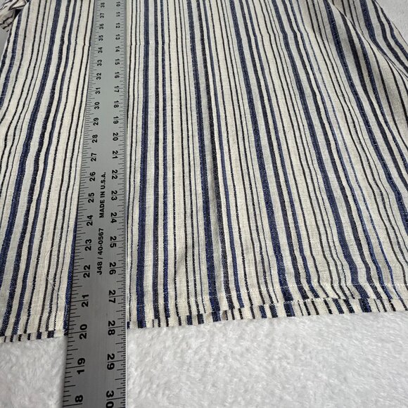 Vintage Esthar Greece Mens Blue Striped Henley Pullover Shirt Medium Cotton New - Picture 7 of 7